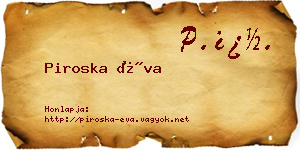 Piroska Éva névjegykártya