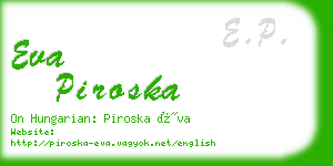 eva piroska business card